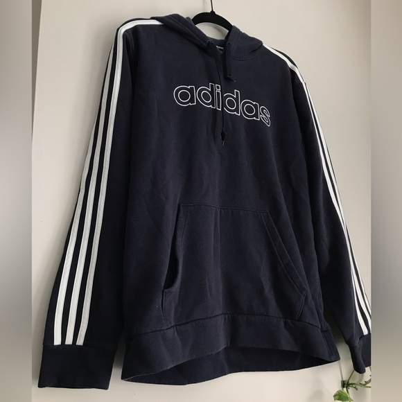 Adidas- Men's Navy Hoodie - Picture 2 of 8